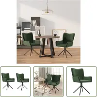 The Living Store De Living Store eettafelsstoelen, 2 stuks, draaibaar, donkergroen, fluweel