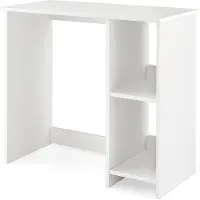 Costway Compact bureau, computerbureau met 2 vakken, PC-bureau, bureau voor kleine ruimtes, wit, 80 x 40 x 74 cm