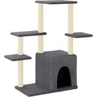 Syfax Kattenmeubel met sisal krabpalen 97,5 cm donkergrijs