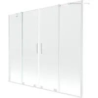 Mexen Velar Duo badwand 2-delig schuifbaar 170 x 150 , transparant, wit - 896-170-000-02-20