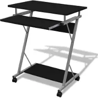 vidaXL Computertafel, computerwagen, PC-tafel, bureau, laptopwagen, rollend, zwart - Bureaus - Computertafel - Bureau - Bureau
