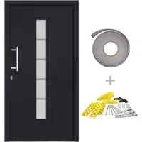 vidaXL Voordeur 110x210 cm aluminium en PVC antraciet