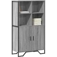 vidaXL Hoge kast 79,5x35,5x137,5 cm bewerkt hout grijs sonoma eiken