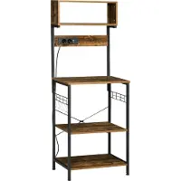 HOMCOM -Keukenopbergplank-spaanplaat-60x42x153cm-Rustiek Bruin