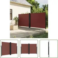 The Living Store Windscherm Uittrekbaar - Windscherm - Windscherm uittrekbaar 160x1200 cm bruin - Privacy Screen - Tuinscherm - Balkon Scherm