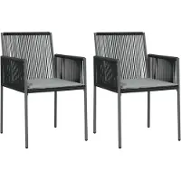 Syfax Tuinstoelen 2 st met kussens 54x60,5x83,5 cm poly rattan zwart