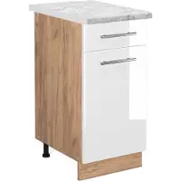 Vicco Fame-Line Keukenonderkast – 40 cm, WB Marmer Wit Hoogglans