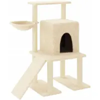 Syfax Kattenmeubel met sisal krabpalen 96,5 cm crèmekleurig
