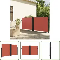 The Living Store Terracota - Windscherm - Windscherm uittrekbaar 140x600 cm terracotta - Privacy Scherm - Balkonscherm - Terras Scherm