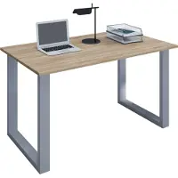 VCM Houten bureau | H. 76 x B. 80 x D. 50 cm | Computertafel eenvoudig | voeten gemaakt van hoogwaardig metaal | Werktafel | Kantoormeubilair - Lona U