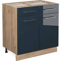 Vicco Fame-Line Keukenkasten – 80 cm zonder werkblad Donkerblauw hoogglans