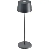 Zafferano Olivia 3K tafellamp IP65 grijs 3K, dimbaar, alu / grijs / zink, Woon-/ Eetkamer, Aluminium, Modern