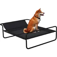 PawHut -Verhoogd Hondenbed-Textiel-106x81x33cm-Zwart