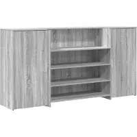 vidaXL Receptiebalie 200x50x103,5 cm bewerkt hout grijs sonoma eiken