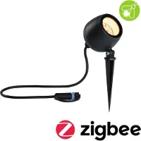 Paulmann Plug & Shine LED-spot Kikolo, ZigBee, 2.200 K dimbaar, zwart, Kunststof