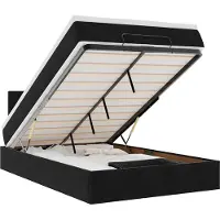 vidaXL Ottoman bed met matras en LED's 120x200cm fluweel zwart