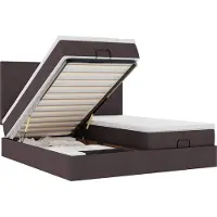vidaXL Ottoman bed met matrassen 180x200cm stof donkerbruin