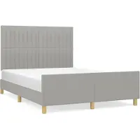 vidaXL Bedframe zonder matras stof lichtgrijs 140x190 cm
