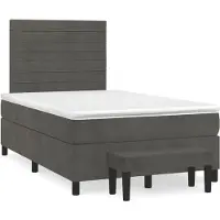 vidaXL Boxspring met matras fluweel donkergrijs 120x190 cm