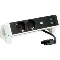 Bachmann DESK2 2xP40 1xUSB A/C 22W, 0,2m GST18 RAL9010, Italië