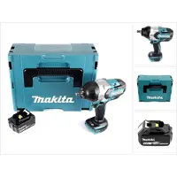 Makita Boormachine + slagboor, DTW 1002 M1J 18 V Li-Ion Brushless Boulonneuse à chocs sans fil avec Boîtier Makpac + 1x (Oplaadbare batterij)