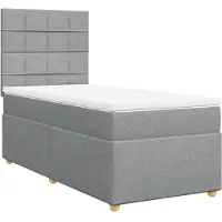 vidaXL Boxspring met matras stof lichtgrijs 80x200 cm