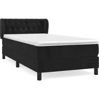 Syfax Boxspring met matras fluweel zwart 100x200 cm