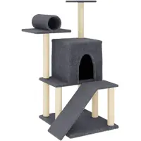 Syfax Kattenmeubel met sisal krabpalen 110,5 cm donkergrijs