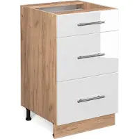 Vicco Fame-Line Keukenonderkast – 50 cm, WB Marmer Wit Hoogglans