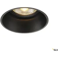 SLV Horn inbouwlamp, zwart, verblindingsvrij Horn-T, dimbaar, zwart, Woon-/ Eetkamer, metaal, Modern, inbouwspot
