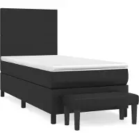 vidaXL Boxspring met matras kunstleer zwart 100x200 cm