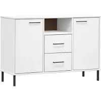 Syfax Dressoir met metalen poten OSLO 113x40x77 cm grenenhout wit