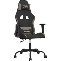 Syfax Gamestoel stof zwart en taupe