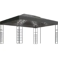 Syfax Prieel met LED-lichtslinger 3x4 m antracietkleurig