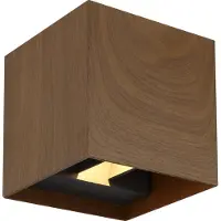 Globo Lighting LED-wandlamp buiten Veronika, hout donker, Aluminium, Modern, LED wandlamp buiten