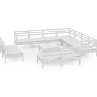 vidaXL 12-delige loungeset voor de tuin, massief grenenhout, wit