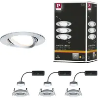 Paulmann Pr EBL set Coin Slim dim rond zw gedr/alu - Inbouwspots - Energie-efficiënt - Dimbaar