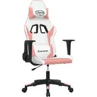 Syfax Gamestoel kunstleer wit en roze