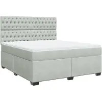 vidaXL Boxspring met matras fluweel lichtgrijs 180x200 cm