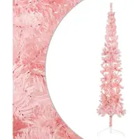 Syfax Kunstkerstboom half met standaard smal 240 cm roze
