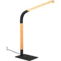 TRIO Flexibele tafellamp Norris zwart met hout