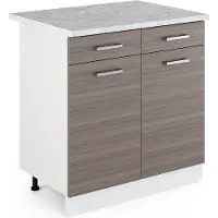Vicco R-Line Keukenonderkast – 80 cm, WB Marmer Edel grijs