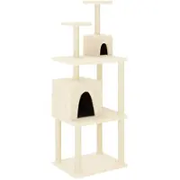 Syfax Kattenmeubel met sisal krabpalen 167 cm crèmekleurig