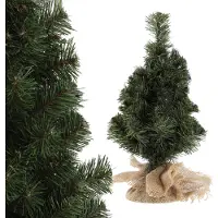 Kadax Kunstkerstboom, 80 cm, kleine dennenboom met 105 takken, mini-dennenboom met jute