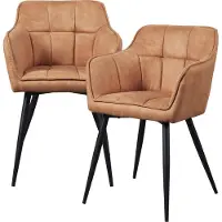 En.casa Eetkamerstoel Birmingham set van 2 fauteuils bruin en zwart []