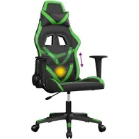 vidaXL Massage gamestoel kunstleer zwart en groen