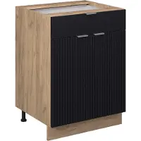 Vicco Fame-Line Keukenonderkast – 60 cm met lade, WB Marmer Zwart gestreept