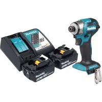 Makita DTD 173 RT accu-slagmoersleutel 18 V 180 Nm 1/4" borstelloos + 2x oplaadbare accu 5.0 Ah + lader