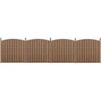 Neu.holz HKC Schuttingpaneel gebogen 4 stuks met paal - bruin