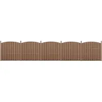 Neu.holz WPC omheining, privacy scherm, windscherm, lamellenomheining, omheining, 932x(165-185)cm, rond